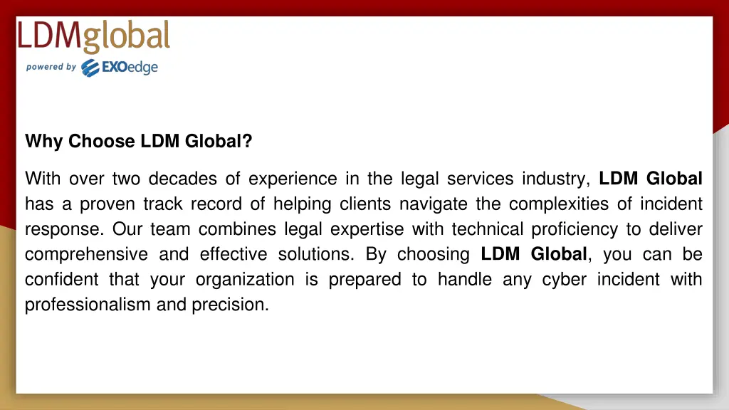 why choose ldm global
