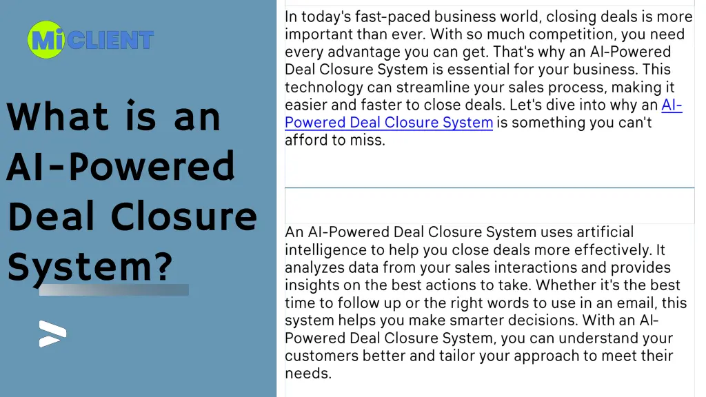 what is an ai powered deal closure system