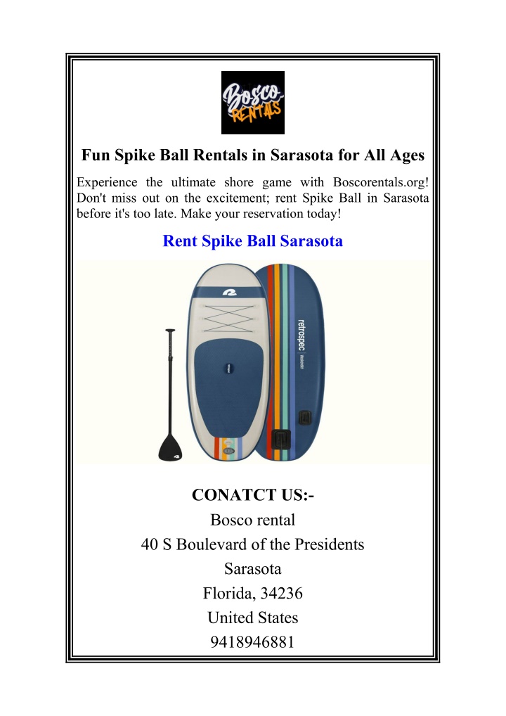 fun spike ball rentals in sarasota for all ages