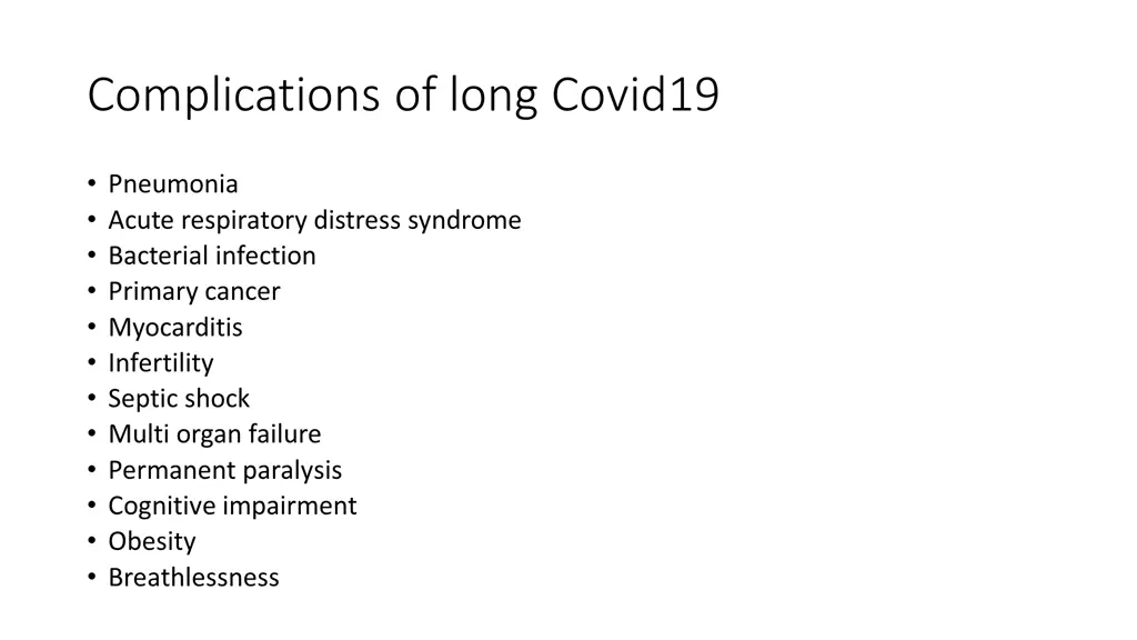 complications of long covid19