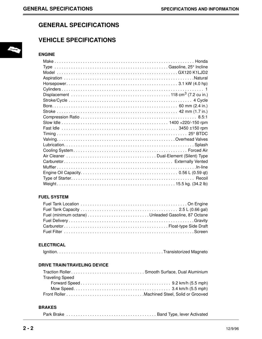 general specifications