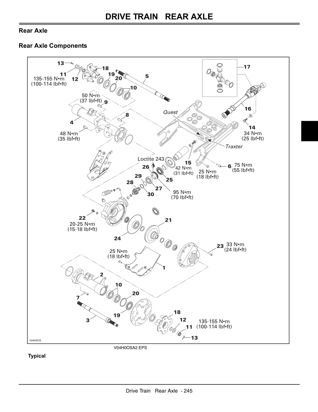 drive train rear axle