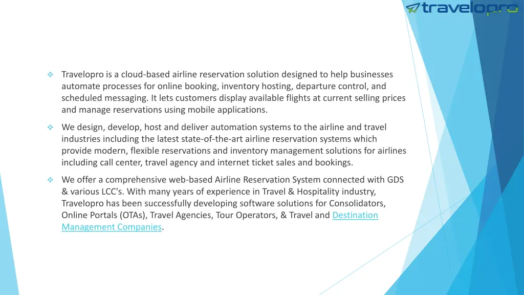 travelopro is a cloud based airline reservation