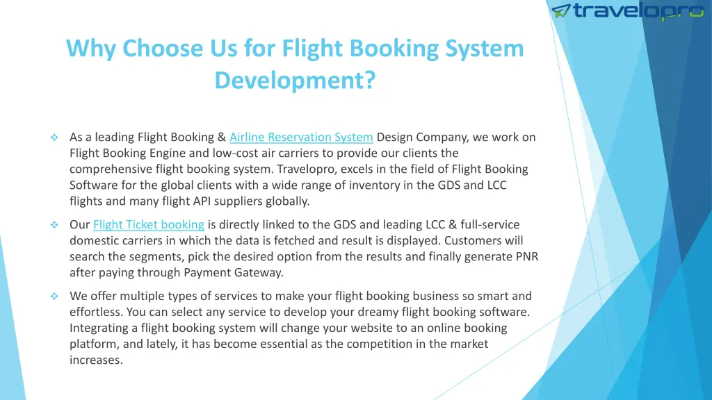 why choose us for flight booking system