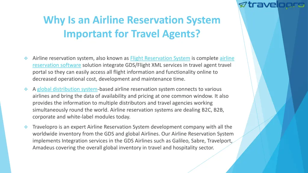 why is an airline reservation system important