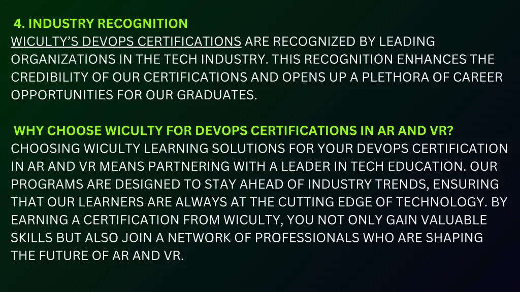 4 industry recognition wiculty s devops