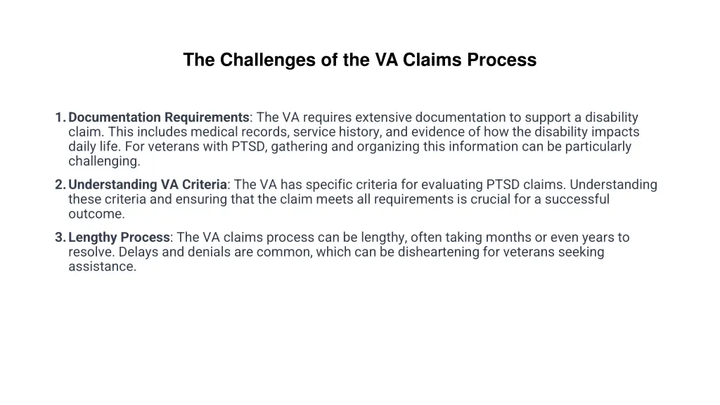 the challenges of the va claims process