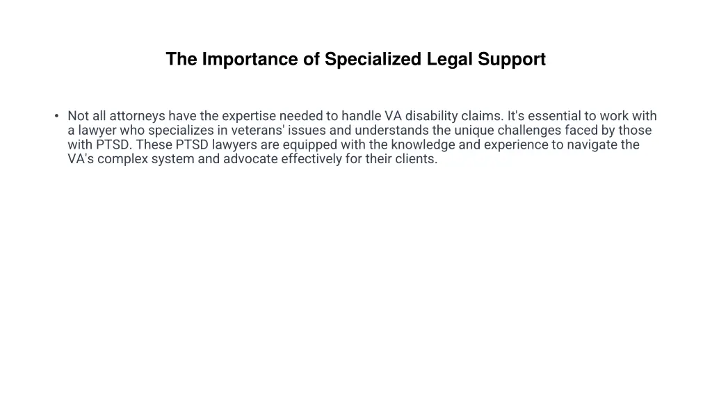 the importance of specialized legal support