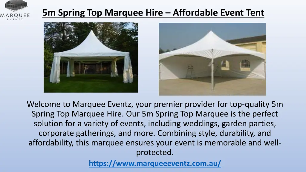 5m spring top marquee hire affordable event tent