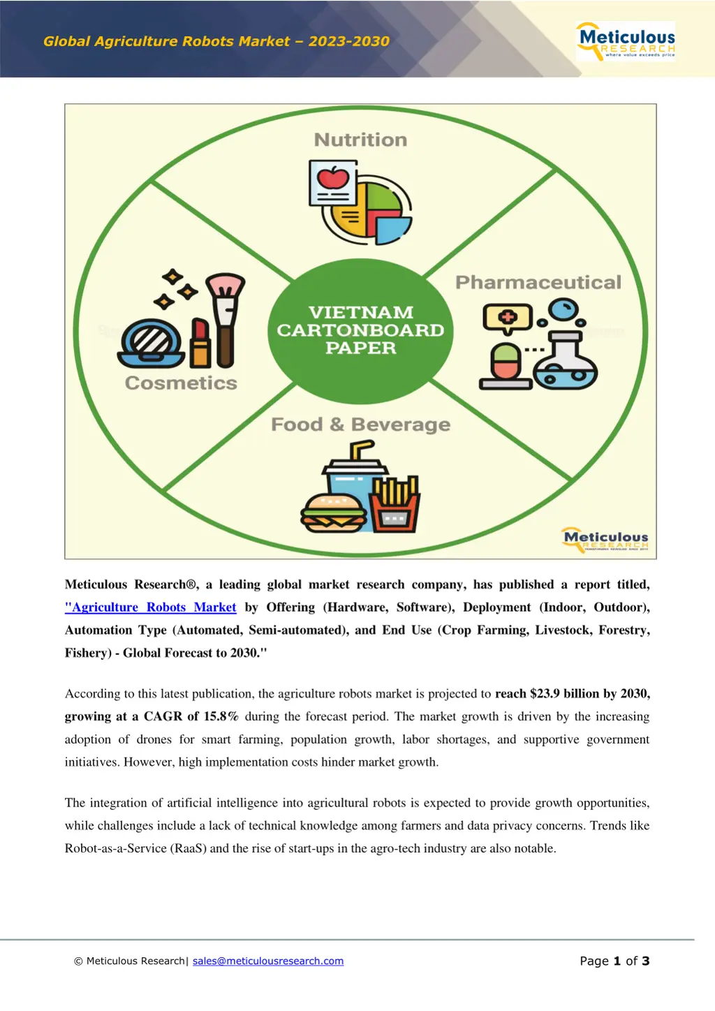 global agriculture robots market 2023 2030