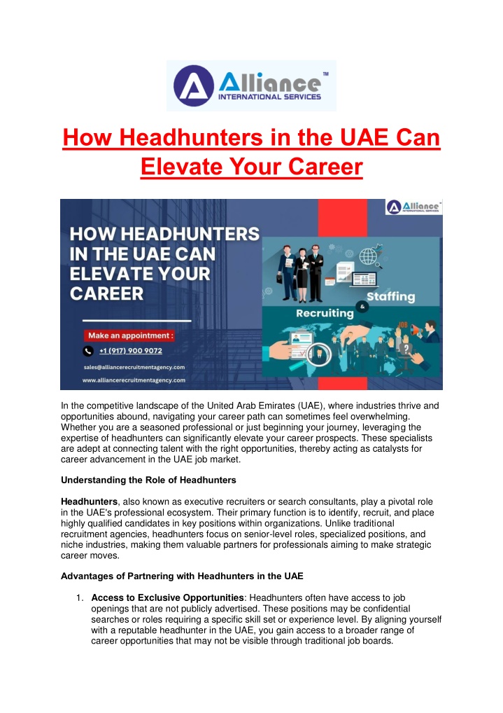 how headhunters in the uae can elevate your career