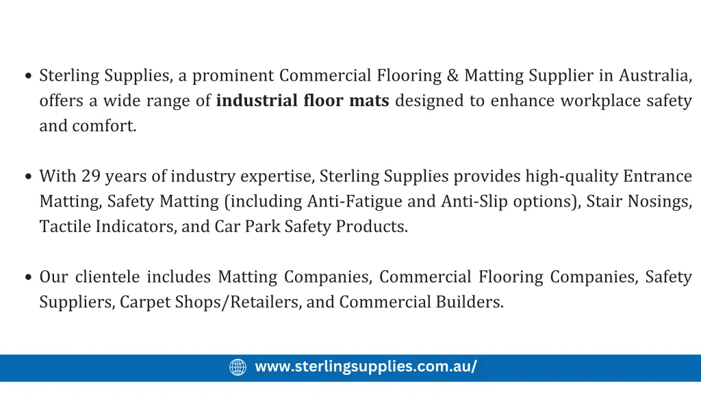 sterling supplies a prominent commercial flooring