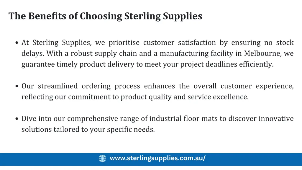 the benefits of choosing sterling supplies