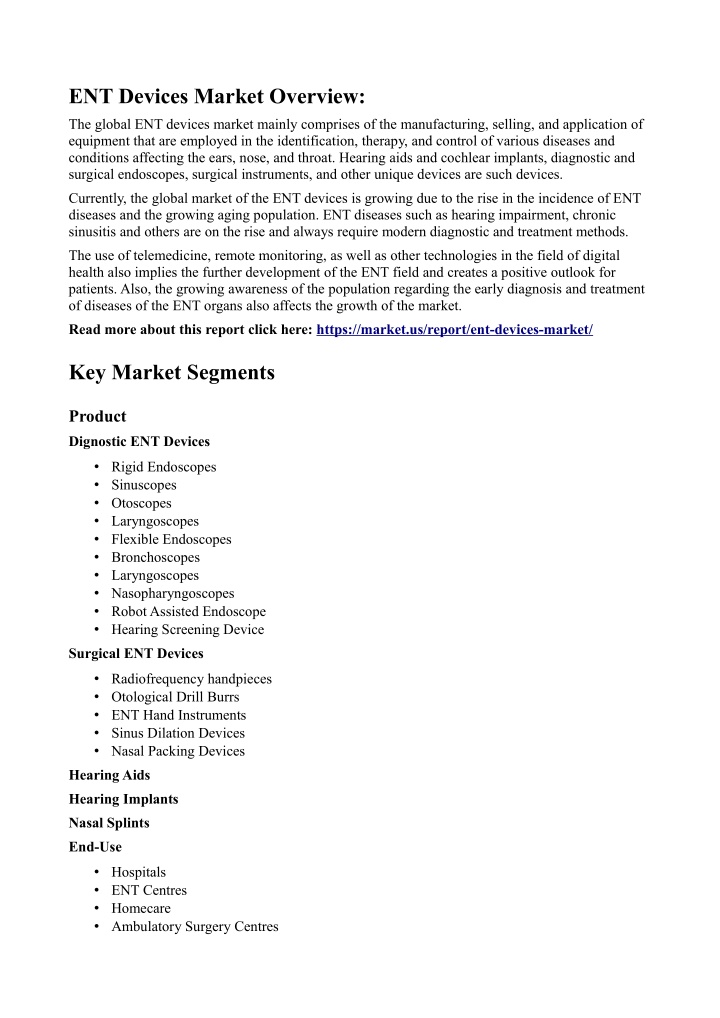 ent devices market overview