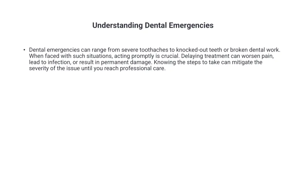 understanding dental emergencies