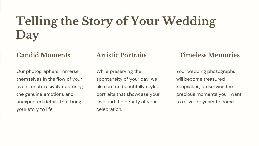 telling the story of your wedding day