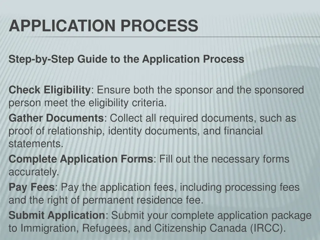 application process