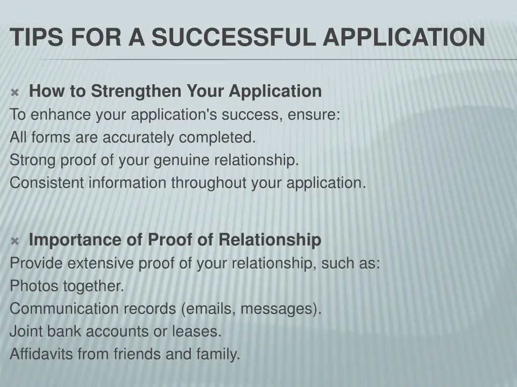 tips for a successful application