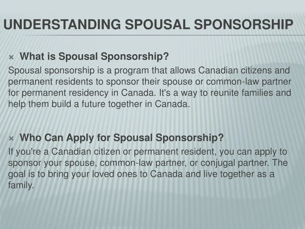 understanding spousal sponsorship