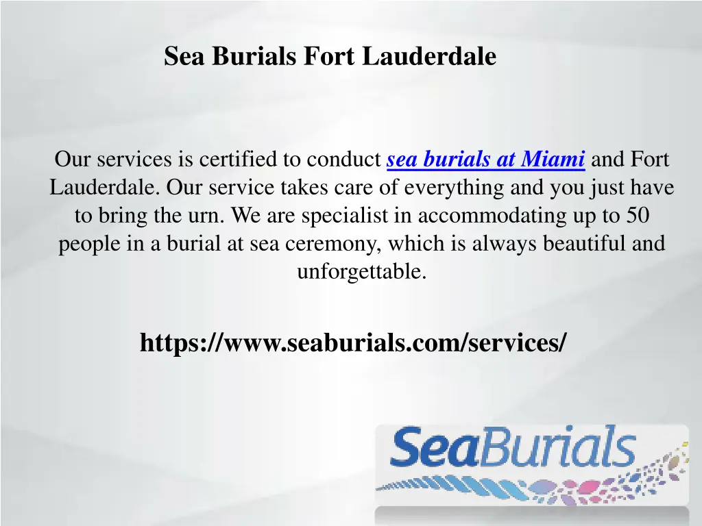 sea burials fort lauderdale