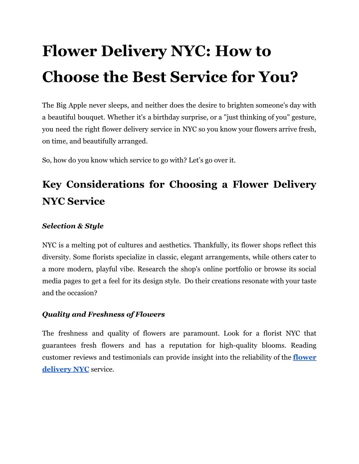 flower delivery nyc how to