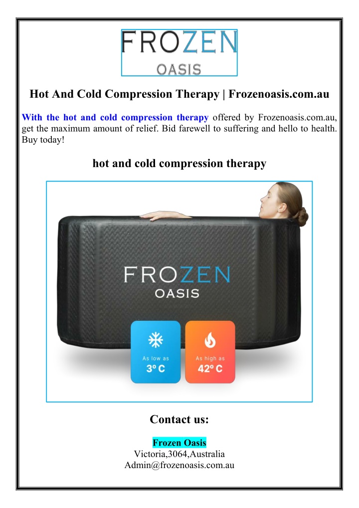 hot and cold compression therapy frozenoasis