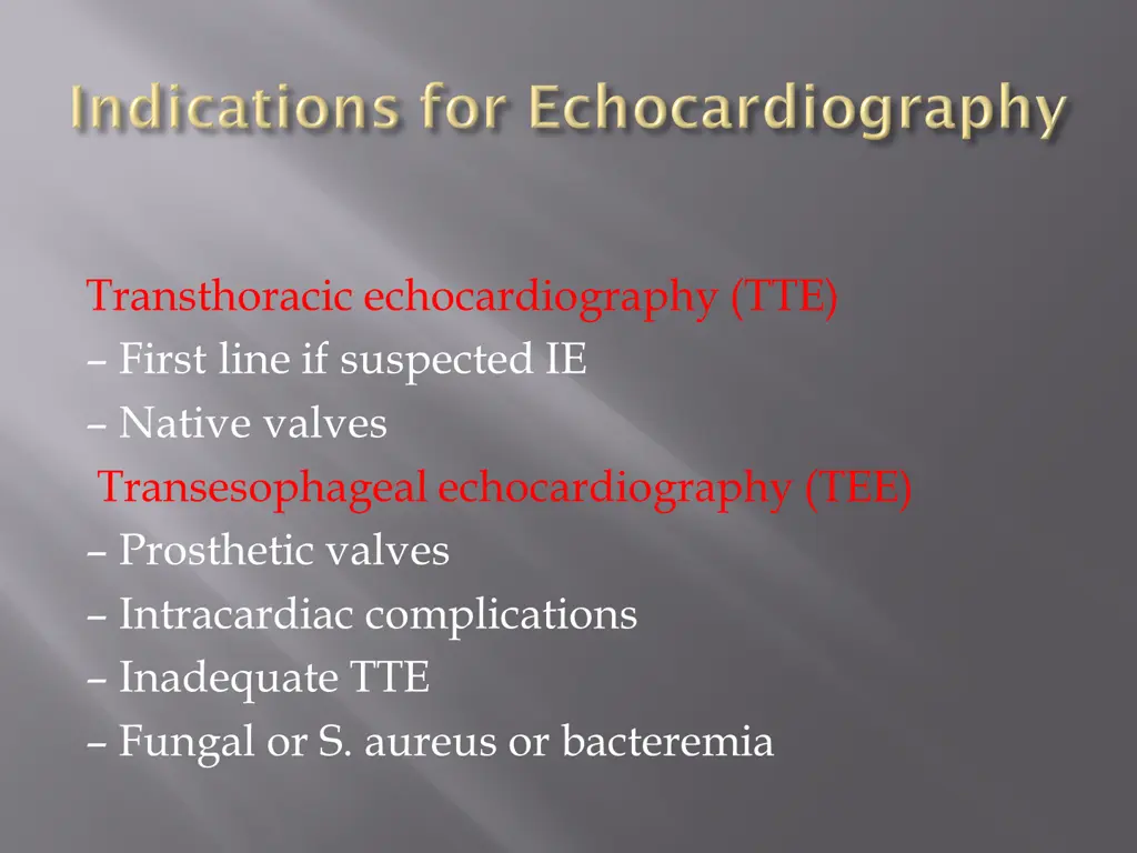 transthoracic echocardiography tte first line