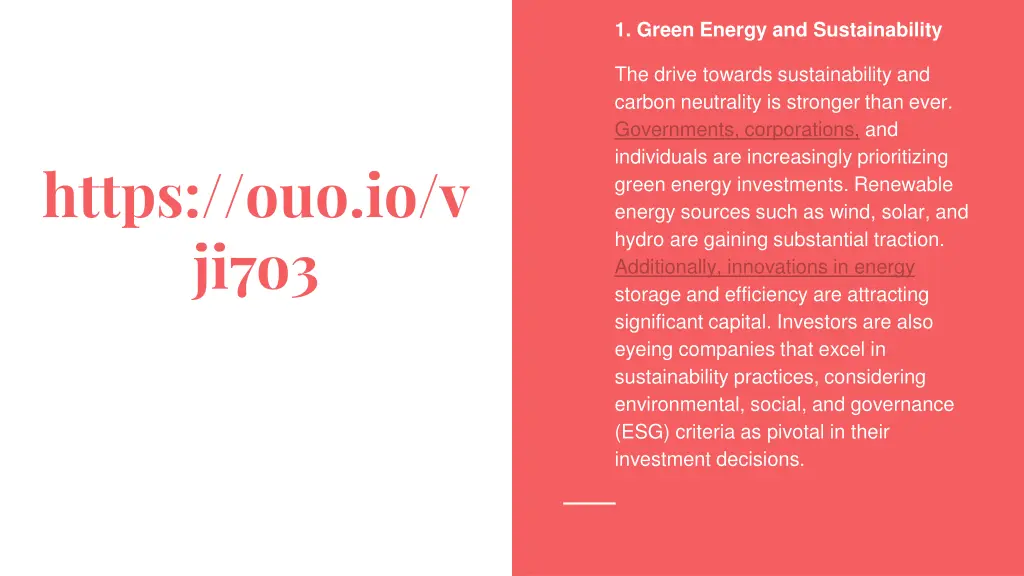 1 green energy and sustainability