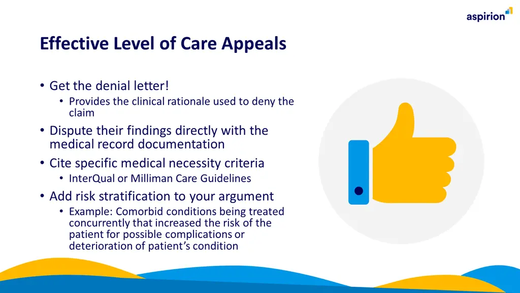 effective level of care appeals