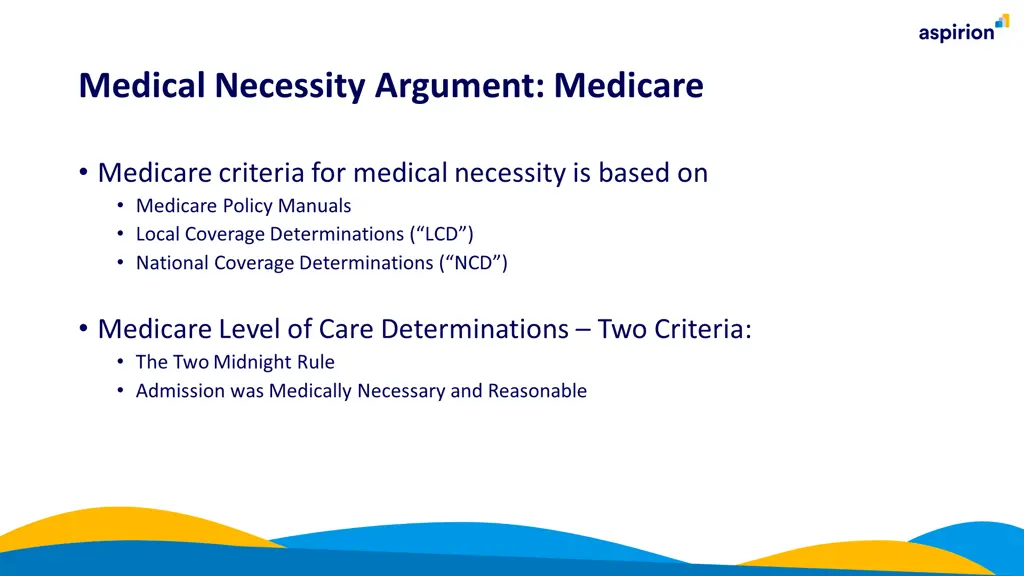 medical necessity argument medicare
