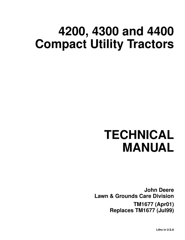 4200 4300 and 4400 compact utility tractors