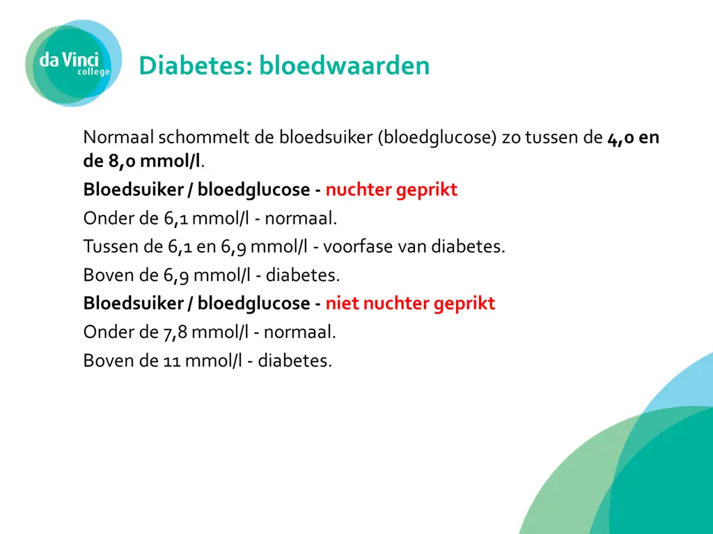 diabetes bloedwaarden