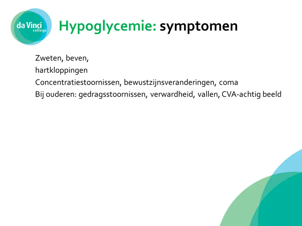 hypoglycemie symptomen