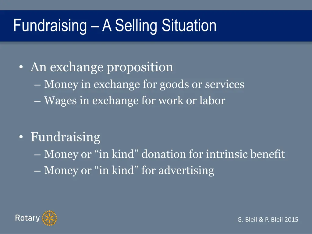 fundraising a selling situation