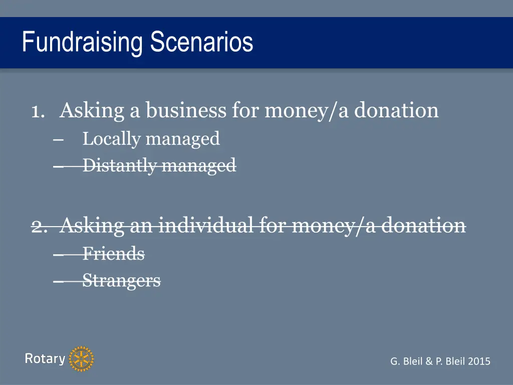 fundraising scenarios 1