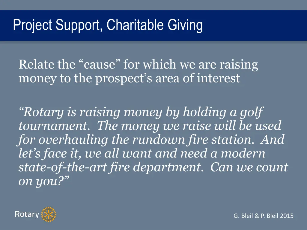 project support charitable giving