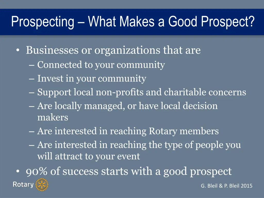 prospecting what makes a good prospect