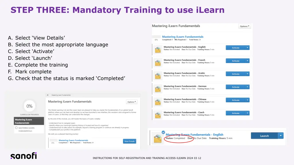 step three mandatory training to use ilearn