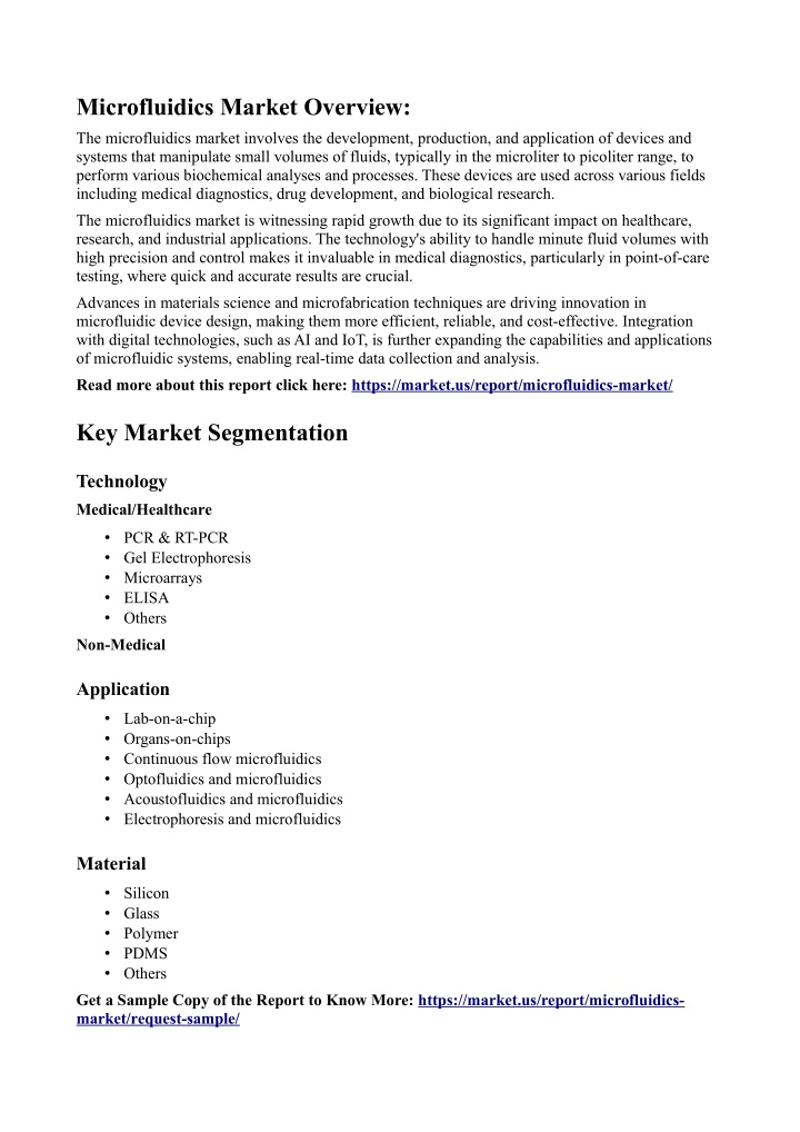 microfluidics market overview