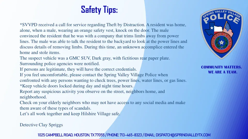 safety tips