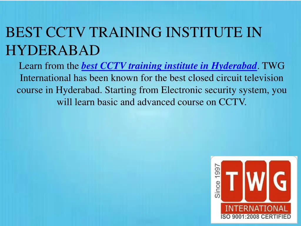 best cctv training institute in hyderabad learn