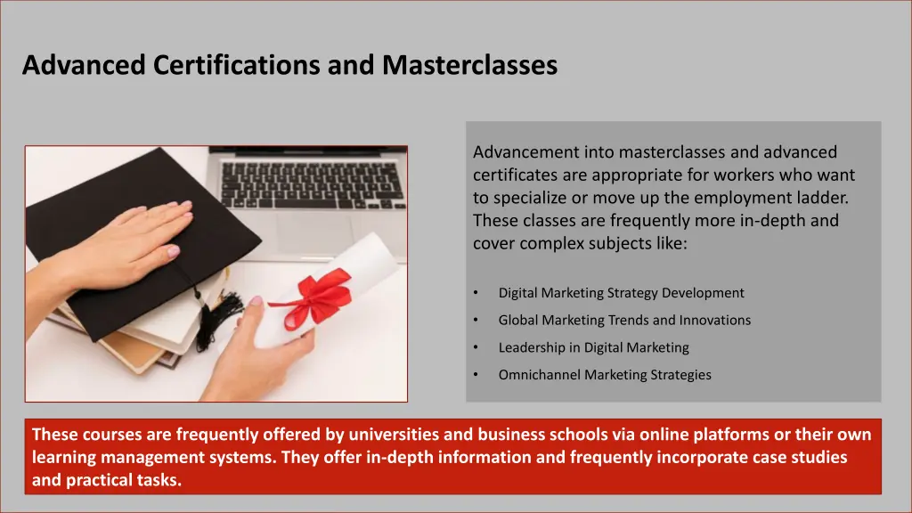 advanced certifications and masterclasses