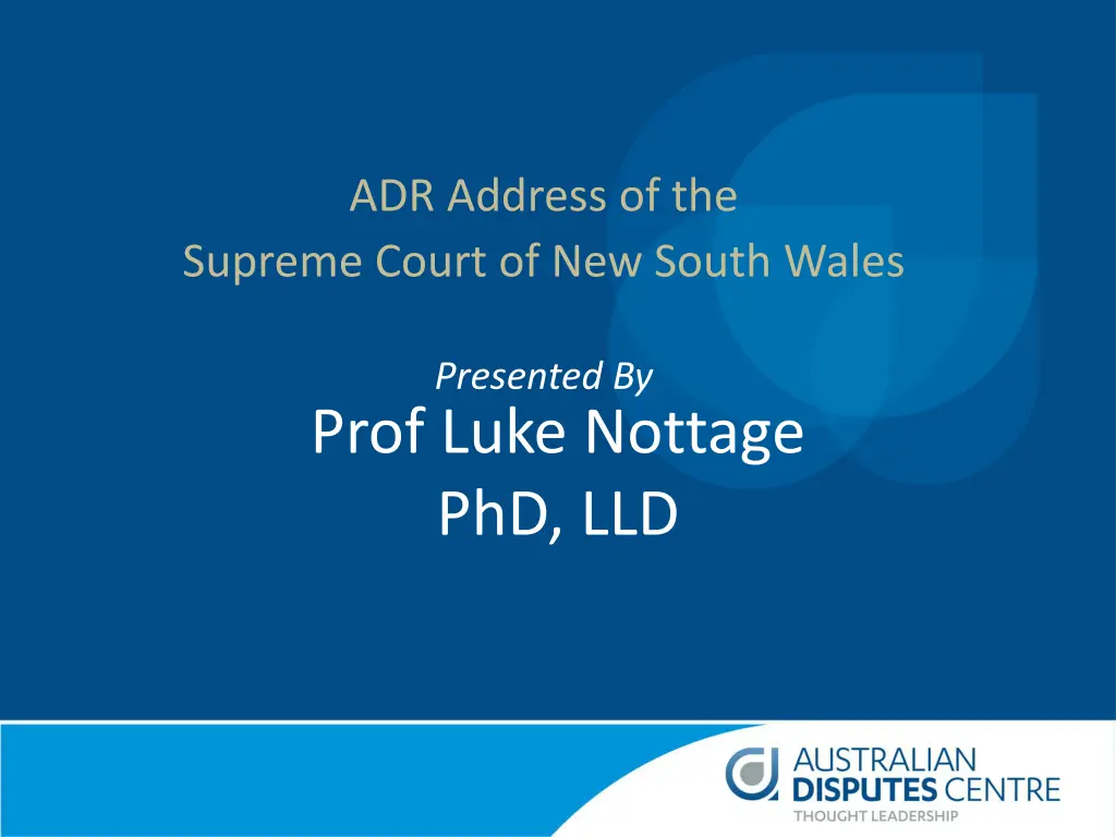 adr address of the supreme court of new south