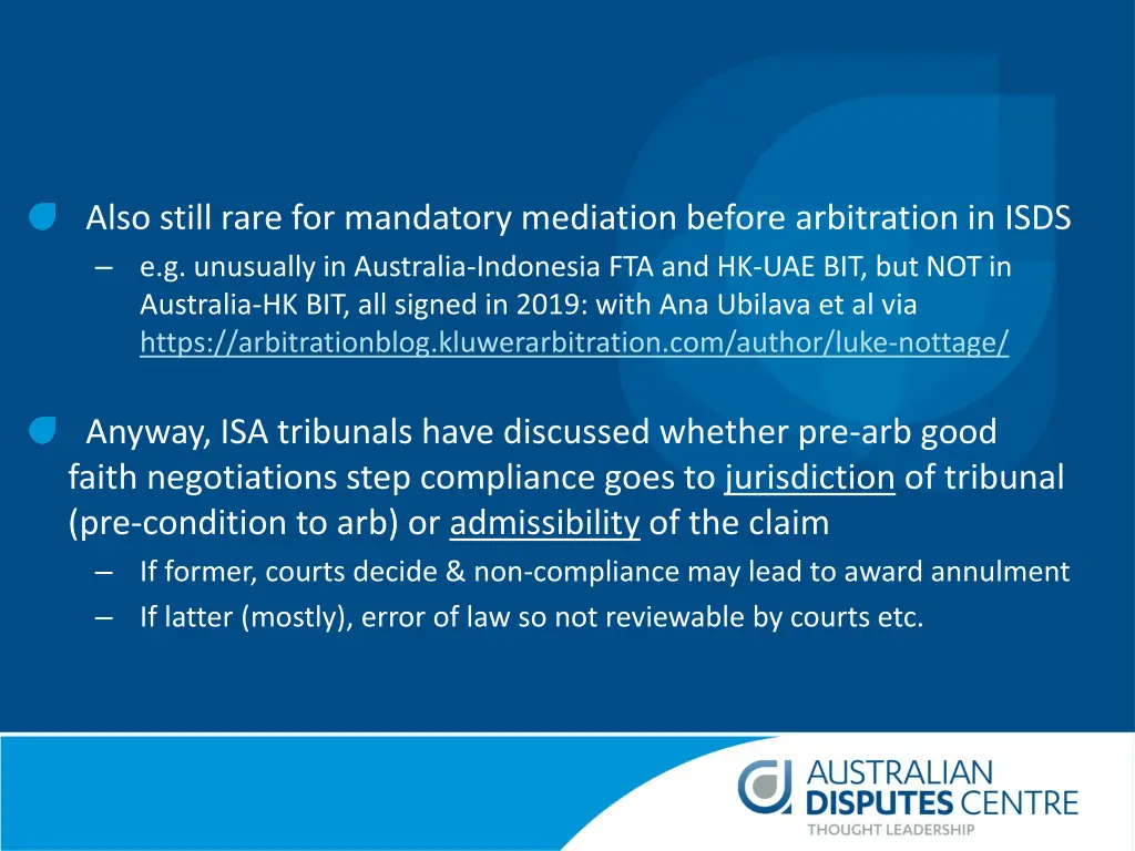 also still rare for mandatory mediation before