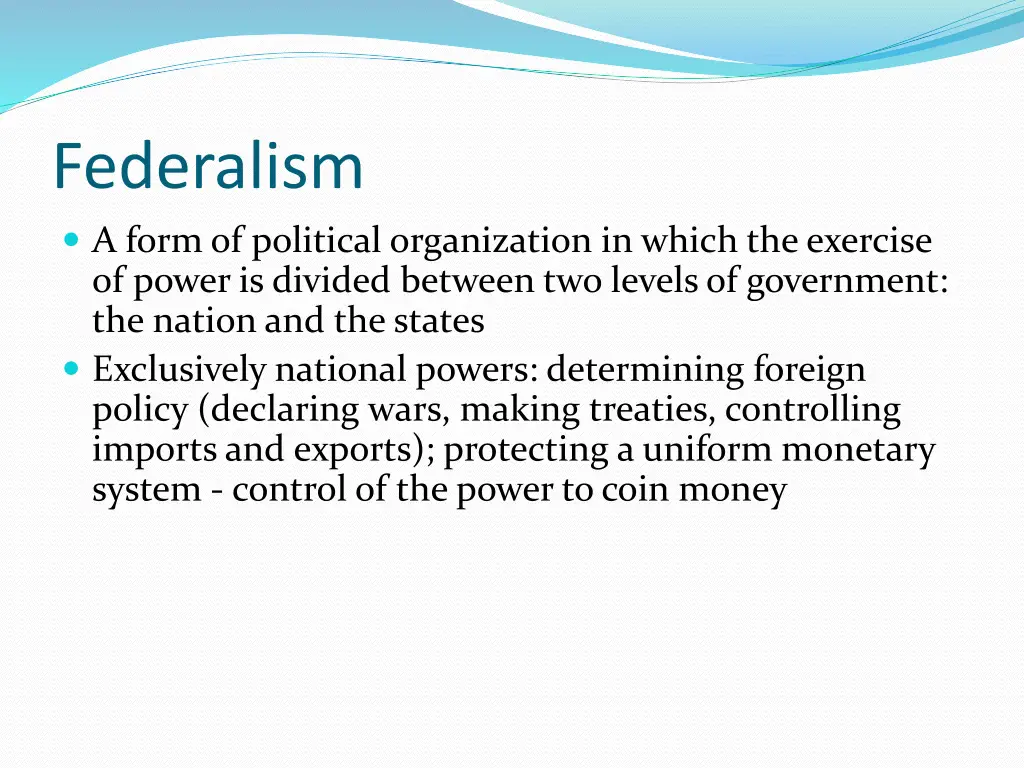 federalism a form of political organization