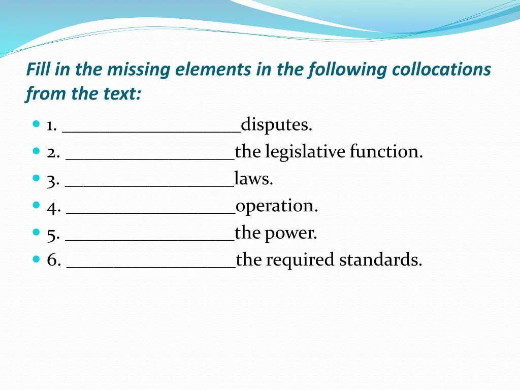 fill in the missing elements in the following