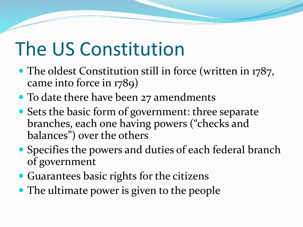 the us constitution the oldest constitution still