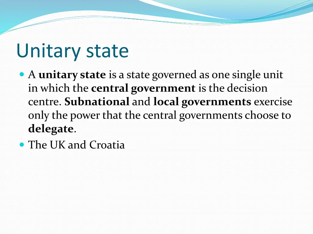 unitary state