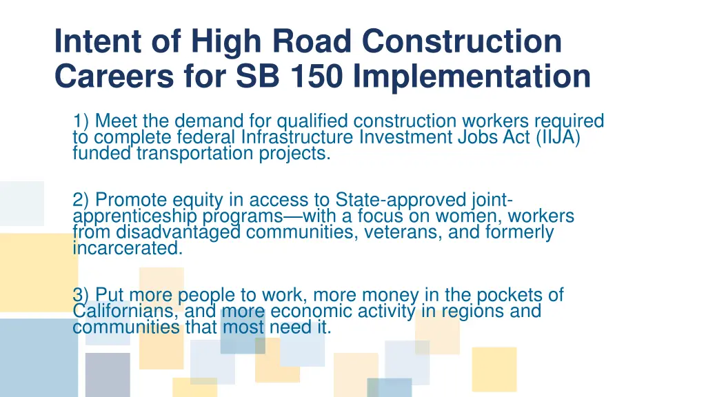 intent of high road construction careers