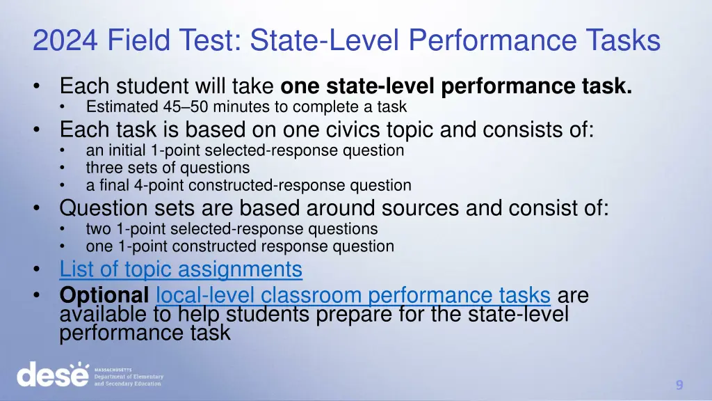 2024 field test state level performance tasks